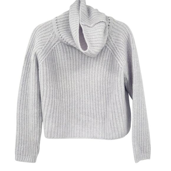 Zara Womens Fall Italian Knit Turtleneck Cropped Pullover Sweater Size M Purple - Picture 1 of 5